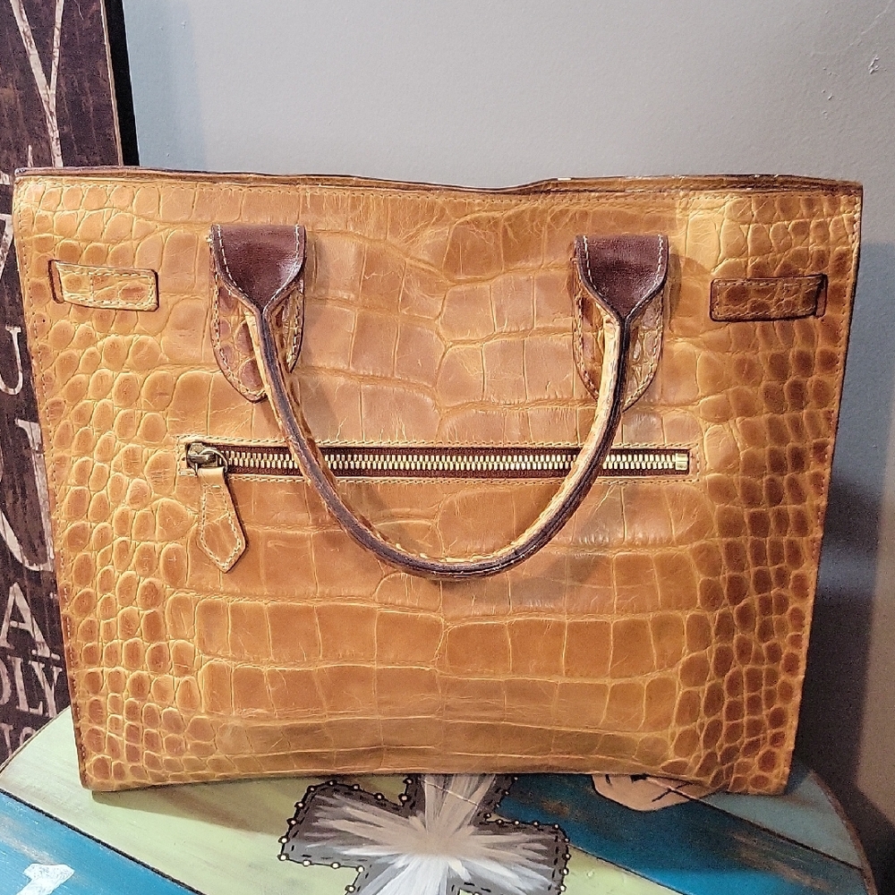 Dooney & Bourke Tan Croc-Embossed Tote - Picture 3 of 6